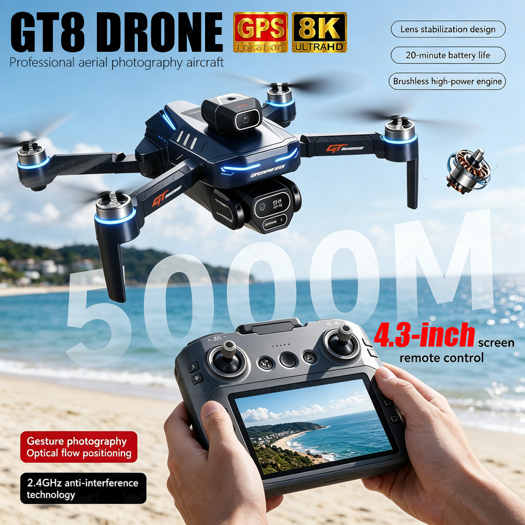 NEW GT8 HD RC Drone 4K Profess - Drone Kit Professional recension och pris