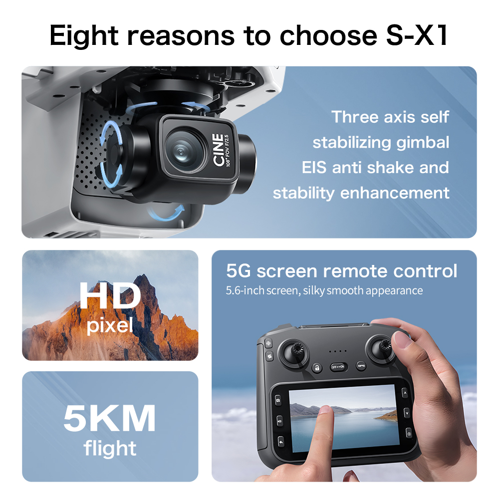 Top Deal S-X1 MAX GPS Drone 3  - Drone Kit Professional recension och pris